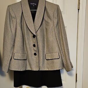 Evan Picone Women's Metallic Blazer and matching Black Skirt